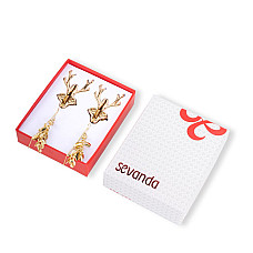 Зажимы для сосков LOCKINK SEVANDA Stag Adjustable Nipple Clamps, золотистые, со съемными подвесками