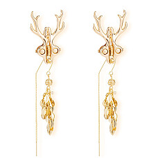 Зажимы для сосков LOCKINK SEVANDA Stag Adjustable Nipple Clamps, золотистые, со съемными подвесками