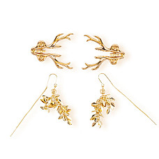 Зажимы для сосков LOCKINK SEVANDA Stag Adjustable Nipple Clamps, золотистые, со съемными подвесками