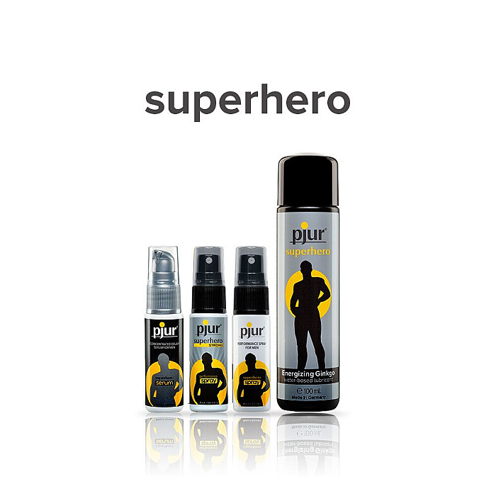 Стимулирующий лубрикант на водной основе pjur Superhero Energizing glide 30 мл, с экстрактом гинкго билоба