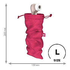 Мешочек для секс-игрушек Satisfyer Treasure Bag L, розовый, на шнурке