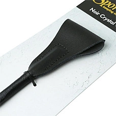 Шльопалка Sportsheets Crystal Crop Noir, ручкаі нкрустована чорними кристалами