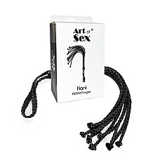 Ажурний батіг Кішка з екошкіри Art of Sex - Kani, колір чорний