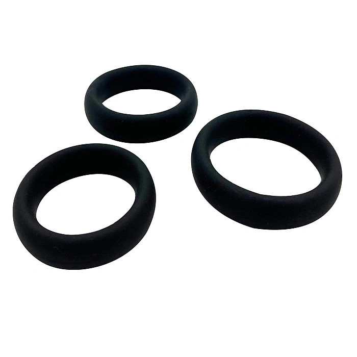 Набор эрекционных колец Alive Sensual Pleasure Rings, 3 размера, черные, очень эластичные