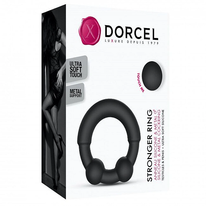 Эрекционное кольцо с металлическими вставками Dorcel STRONGER RING