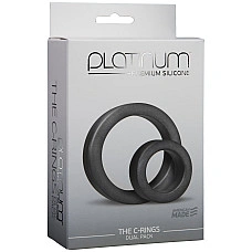 Набор эрекционных колец Doc Johnson Platinum Premium Silicone - The C-Rings - Charcoal