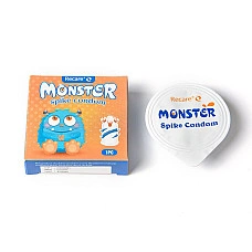 Насадка на член Recare Blue Monster Spike Condom (презерватив з вусиками та спіраллю шипів)
