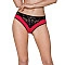 Трусики с широкой резинкой и кружевом Passion PS001 PANTIES M, red-black