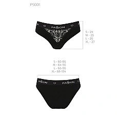 Трусики з широкою гумкою і мереживом Passion PS001 PANTIES S, black