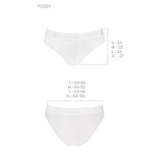 Трусики з широкою гумкою і мереживом Passion PS001 PANTIES M, white
