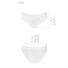 Трусики з широкою гумкою і мереживом Passion PS001 PANTIES S, white
