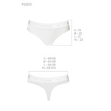 Трусики-бразиліана з бавовни Passion PS005 PANTIES L, white