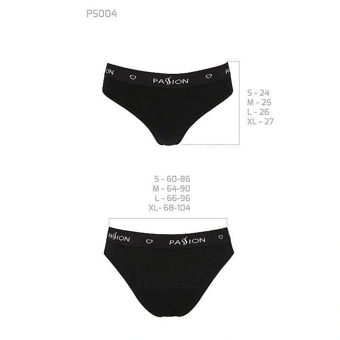 Трусики-слипы из хлопка с эластаном Passion PS004 PANTIES L, black