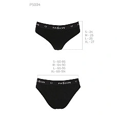 Трусики-сліпи з бавовни та еластаном Passion PS004 PANTIES S, black