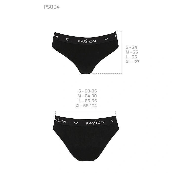 Трусики-слипы из хлопка с эластаном Passion PS004 PANTIES S, black