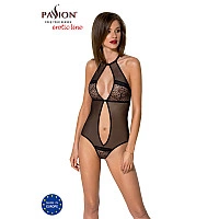 Сетчатое боди с кружевом на груди Passion SATARA BODY S/M black