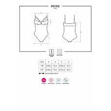 Мереживне боді з доступом Obsessive 818-TED-1 teddy 2XL/3XL, чорне