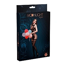 Бодістокінг з доступом Moonlight Model 14 XS-L Black, малюнок боді та панчіх на підв’язках