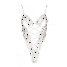 Еротичний боді з малюнком Passion LOVELIA BODY S/M, white