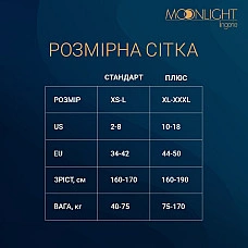 Бодістокінг Moonlight Model 02 XS-L Black, імітація корсета та панчохи на ажурній резинці