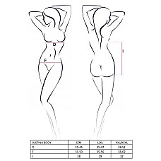 Боді монокіні з відкритими грудьми Passion JUSTINA BODY S/M, black