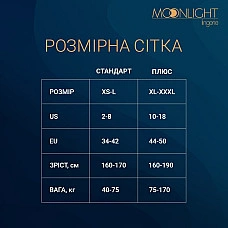 Прозорий бодістокінг Moonlight Model 03 XS-L Black, з доступом