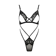 Боді монокіні з відкритими грудьми Passion DIABOLINA BODY S/M, black