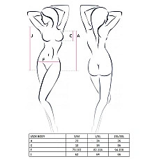 Відвертий боді з елементами стреп Passion Exclusive JADE BODY XXL/XXXL, black