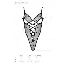 Еротичний боді з малюнком Passion LOVELIA BODY L/XL, black