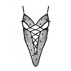 Еротичний боді з малюнком Passion LOVELIA BODY L/XL, black