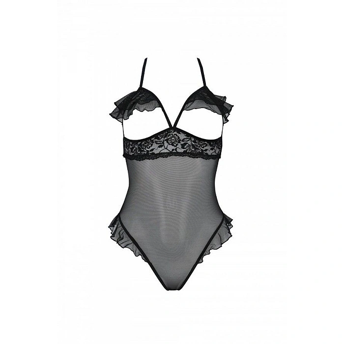 Эротическое боди Passion DOLLY BODY, XXL/XXXL, black, с открытыми чашками
