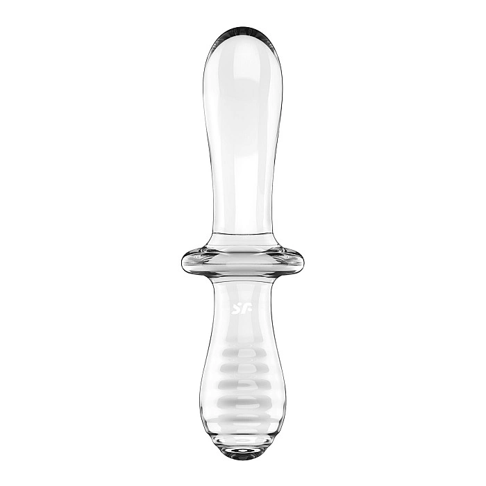 Двусторонний стеклянный дилдо Satisfyer Double Crystal Transparent, боросиликатное стекло, унисекс
