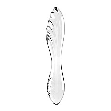 Двосторонній скляний дилдо Satisfyer Dazzling Crystal 1 Transparent, дуже міцний, без стопера