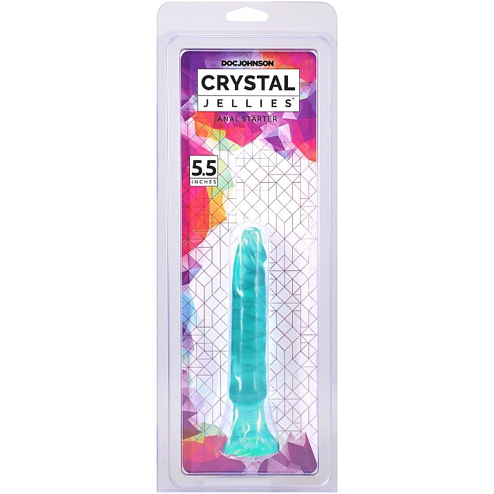 Дилдо Doc Johnson Crystal Jellies - Anal Starter - 5.5 Inches - Teal