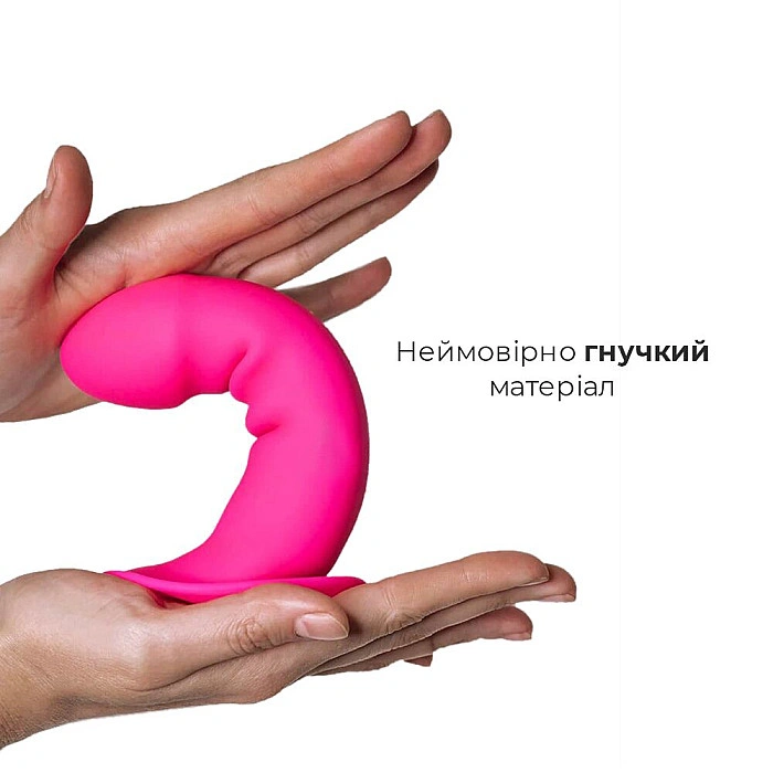 Дилдо с присоской Adrien Lastic Hitsens 2 Pink, отлично для страпона, макс. диам. 4см, длина 16,7см