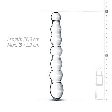 Скляний дилдо у вигляді намистин Gildo Glass Dildo No. 19