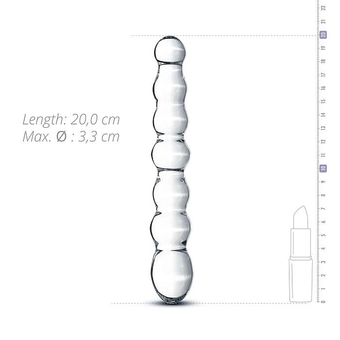 Стеклянный дилдо в виде бусин Gildo Glass Dildo No. 19