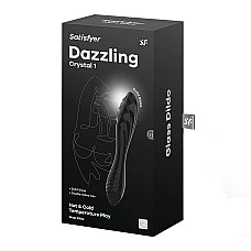 Двосторонній скляний дилдо Satisfyer Dazzling Crystal 1 Black, дуже міцний, без стопера