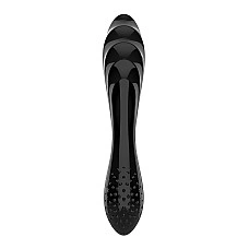 Двосторонній скляний дилдо Satisfyer Dazzling Crystal 1 Black, дуже міцний, без стопера