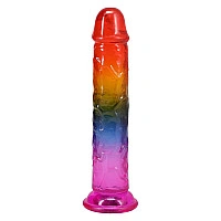 Фаллоимитатор Doc Johnson Crystal Jellies - 7.5 Inch Dong - Rainbow