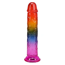 Фаллоимитатор Doc Johnson Crystal Jellies - 7.5 Inch Dong - Rainbow