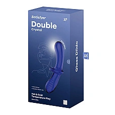 Двосторонній скляний дилдо Satisfyer Double Crystal Light blue, боросилікатне скло, унісекс