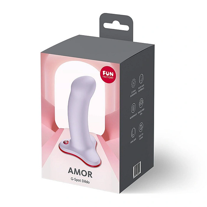 Фаллоимитатор Fun Factory AMOR Purple, длина 14,6 см, диаметр 3,7 см, изогнутый
