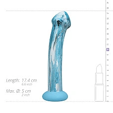 Скляний дилдо Gildo Ocean Ripple, об’ємна головка, ідеально для точки G