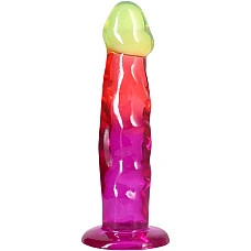 Фаллоимитатор Doc Johnson Crystal Jellies - 7.5 Inch Classic Dong - Rainbow