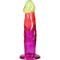 Фаллоимитатор Doc Johnson Crystal Jellies - 7.5 Inch Classic Dong - Rainbow