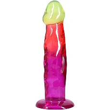 Фаллоимитатор Doc Johnson Crystal Jellies - 7.5 Inch Classic Dong - Rainbow