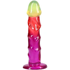 Фаллоимитатор Doc Johnson Crystal Jellies - 7.5 Inch Classic Dong - Rainbow