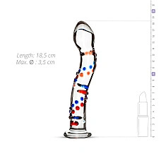 Скляний дилдо з вигинами і малюнком Gildo Glass Dildo No. 3