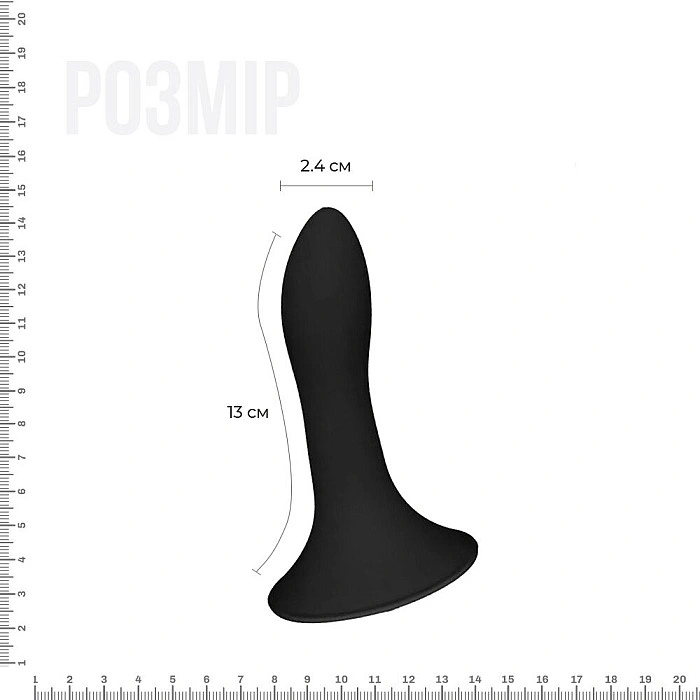 Дилдо з присоскою Adrien Lastic Hitsens 5 Black, відмінно для страпона, діаметр 2,4 см, довжина 13см